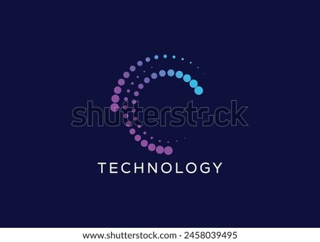 Minimalist Technology vector logo. Modern Technology vector logo