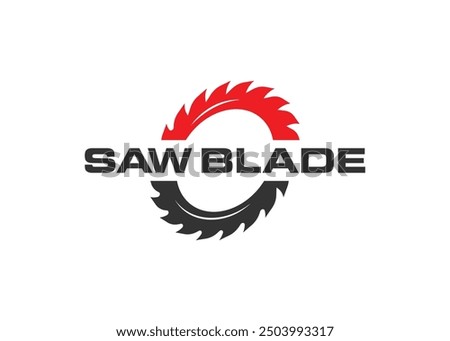 Minimal and professional Saw blade logo design template. Simple woodworking logo