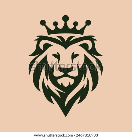 Lion head silhouette, vector illustration of king lion good for logo