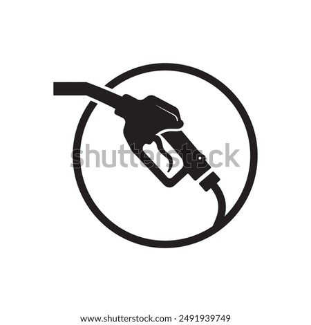 Gasoline pump nozzle sign.Gas station icon with white background.illustration vector of fuel pump nozzle icon