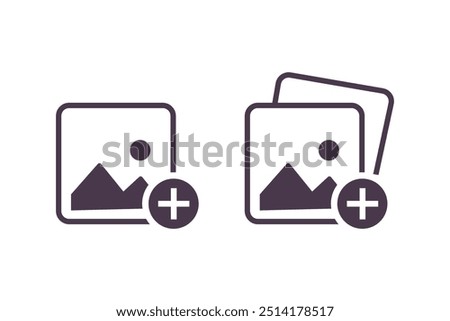 Add image icon. Add picture icon. Photo icon, vector illustration