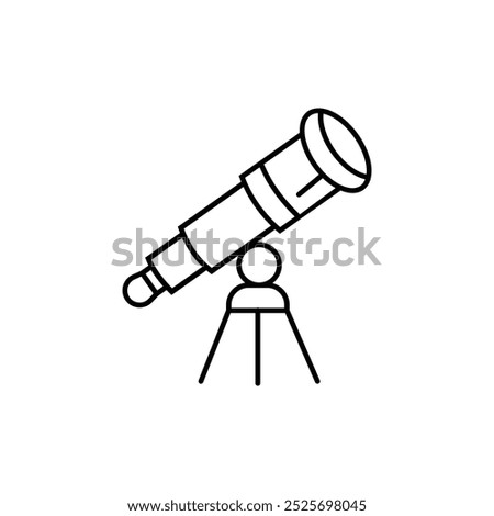 telescope icon. Thin line telescope icon from education and science collection. Outline vector isolated on white background. Editable telescope symbol can be used web and mobile