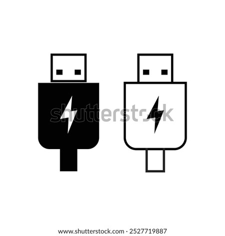 USB plug cable icon technology, connect device sign, electronic portable symbol ,vector illustration media isoalted on white background,