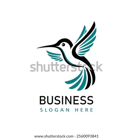 elegant beauty flying humming bird logo icon symbol design template illustration inspiration