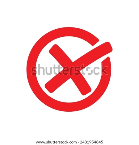 cross vector icon, false or wrong icon vector illustration, wrong icon, reject icon