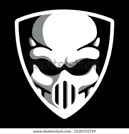 skull in shield logo design