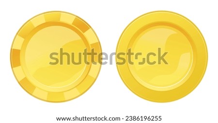 Vector gold chip. Isolated image. Realistic coin for the game. Award element EPS10