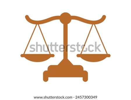 Tabletop scales vector icon in flat style. Attribute of court, law. The weight sign as a balancing measure. EPS10