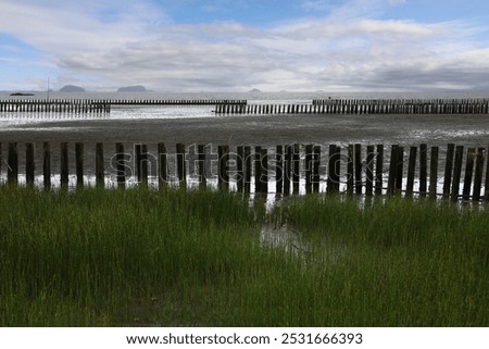 Similar – Image, Stock Photo Low tide. Mudflat. Cloud.