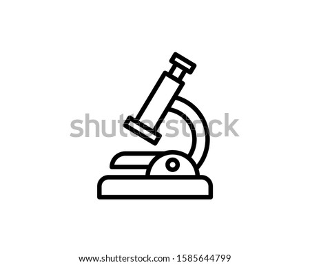 Line Microscope icon isolated on white background. Outline symbol for website design, mobile application, ui. Microscope pictogram. Vector illustration, ediMicroscope stroke. Eps10