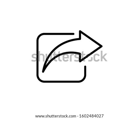 Share line icon. High quality outline symbol for web design or mobile app. Thin line sign for design logo. Black outline pictogram on white background