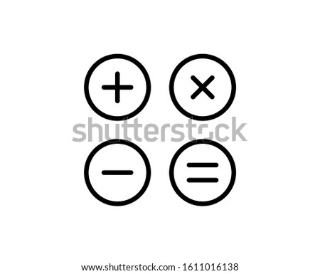 Calculator line icon. High quality outline symbol for web design or mobile app. Thin line sign for design logo. Black outline pictogram on white background