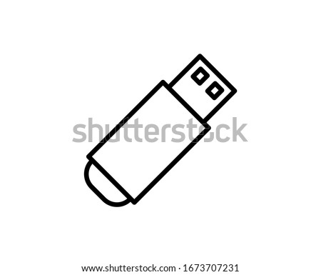 Usb flash premium line icon. Simple high quality pictogram. Modern outline style icons. Stroke vector illustration on a white background. 