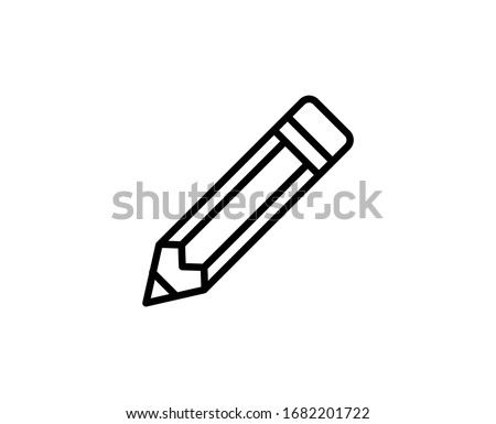 Pencil line icon. High quality outline symbol for web design or mobile app. Thin line sign for design logo. Black outline pictogram on white background