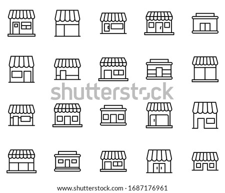 Shop design icons set. Thin line vector icons for mobile concepts and web apps. Premium quality icons in trendy flat style. Collection of high-quality black outline logo