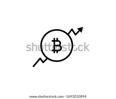 Bitcoin line icon. Vector symbol in trendy flat style on white background. Bitcoin sing for design.