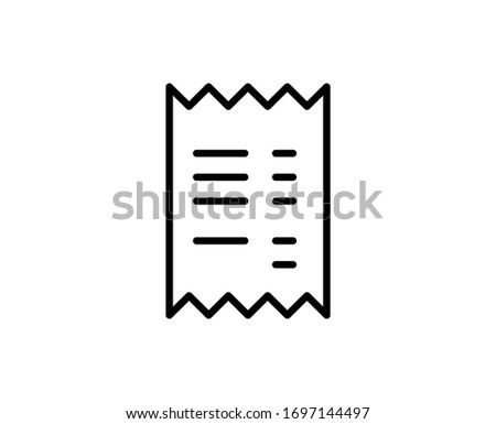 Receipt premium line icon. Simple high quality pictogram. Modern outline style icons. Stroke vector illustration on a white background. 