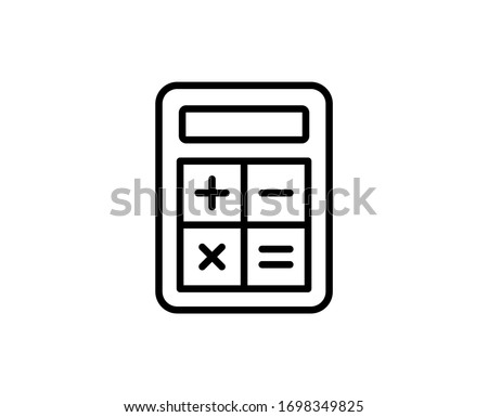 Calculator line icon. High quality outline symbol for web design or mobile app. Thin line sign for design logo. Black outline pictogram on white background