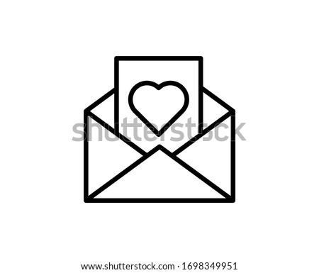 Greeting card line icon. High quality outline symbol for web design or mobile app. Thin line sign for design logo. Black outline pictogram on white background