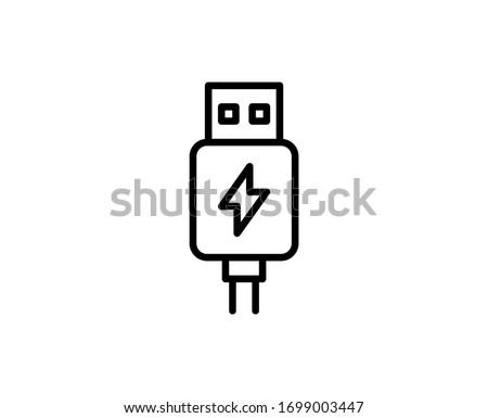Usb line icon. Vector symbol in trendy flat style on white background. Web sing for design.