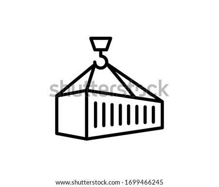 Line Container icon isolated on white background. Outline symbol for website design, mobile application, ui. Container pictogram. Vector illustration, editorial stroke. Eps10