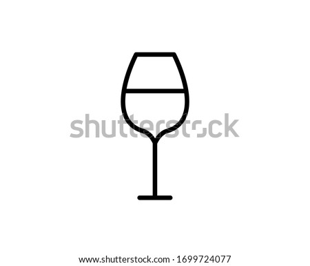 Wineglasses flat icon. Single high quality outline symbol for web design or mobile app.  Wineglasses thin line signs for design logo, visit card, etc. Outline pictogram EPS10