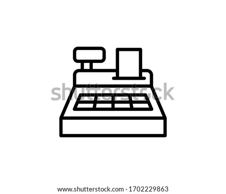 Cash register premium line icon. Simple high quality pictogram. Modern outline style icons. Stroke vector illustration on a white background