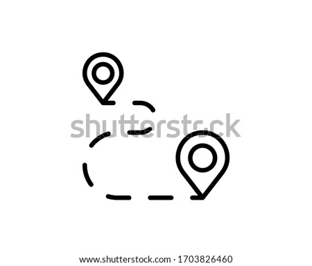 Route flat icon. Single high quality outline symbol for web design or mobile app.  Route thin line signs for design logo, visit card, etc. Outline pictogram EPS10 Photo stock © 