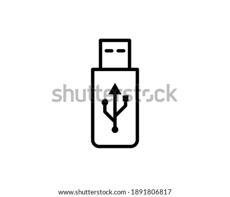 Usb line icon. Vector symbol in trendy flat style on white background. Web sing for design.