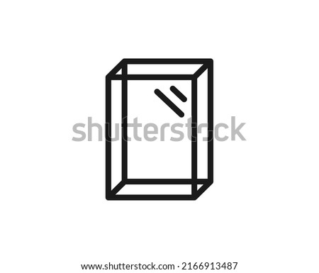 Single line icon of double-glazed on isolated white background. High quality editable stroke for mobile apps, web design, websites, online shops etc. 