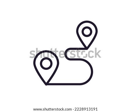 Sport, fitness and weight loss concept. Trendy sign drawn in line style. Perfect for web sites, apps, UI, adverts. Editable stroke. Vector line icon of route