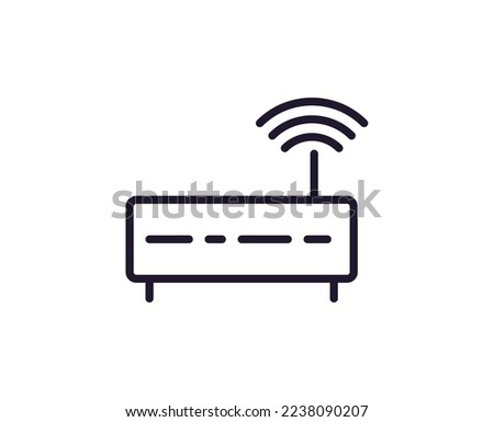 Router concept. Modern outline high quality illustration for banners, flyers and web sites. Editable stroke in trendy flat style. Line icon of device. 