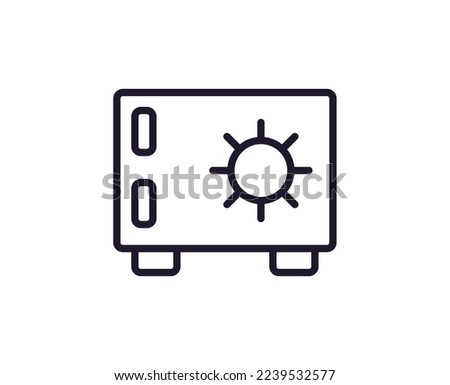 Single line icon of safe on isolated white background. High quality editable stroke for mobile apps, web design, websites, online shops etc. 