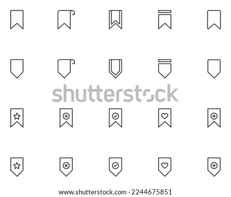 Bookmark concept. Bookmark line icon set. Collection of vector signs in trendy flat style for web sites, internet shops and stores, books and flyers. Premium quality icon isolated on white background 