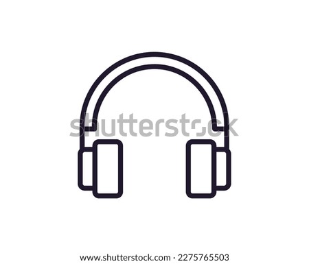Single line icon of headphones on isolated white background. High quality editable stroke for mobile apps, web design, websites, online shops etc. 