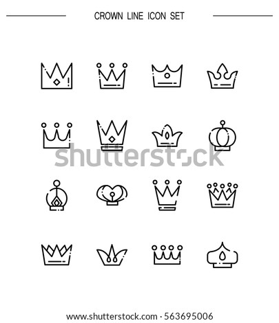 Crown flat icon set. Collection of high quality outline symbols for web design, mobile app. Crown vector thin line icons or logo.