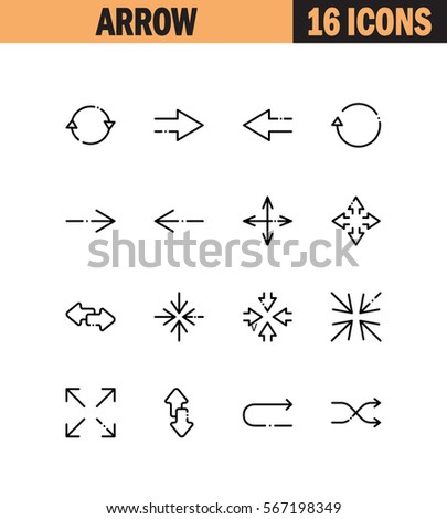 Arrow flat icon set. Collection of high quality outline symbols for web design, mobile app. Arrow vector thin line icons or logo.