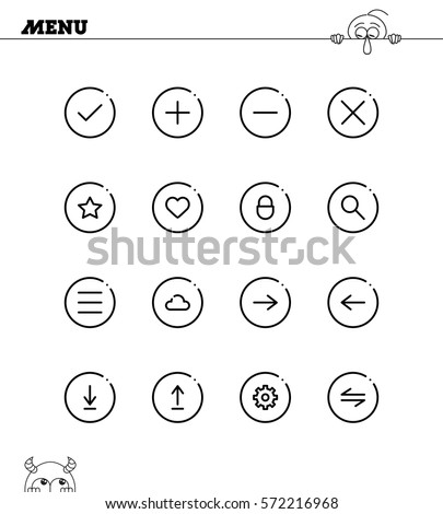 Menu flat icon set. Collection of high quality outline symbols for web design, mobile app. Menu vector thin line icons or logo.