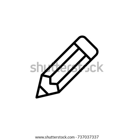 Pencil flat icon. Single high quality outline symbol of graduation for web design or mobile app. Thin line signs of education for design logo, visit card, etc. Outline logo of school