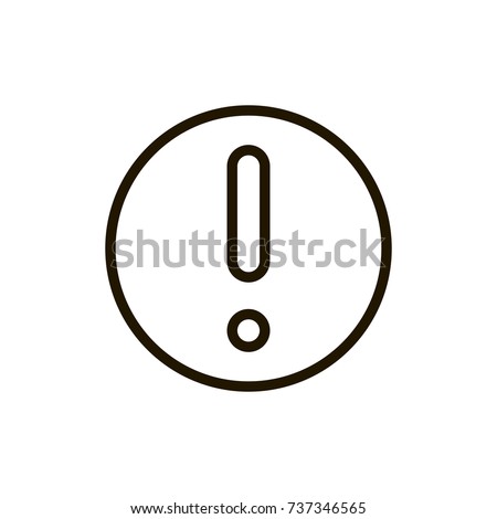 Exclamation mark icon flat icon. Single high quality outline symbol of info for web design or mobile app. Thin line signs of technology for design logo, visit card, etc. Outline logo of mark