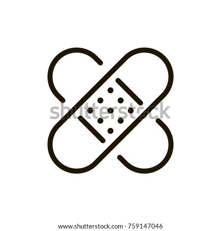 Plaster line icon. High quality black outline logo for web site design and mobile apps. Vector illustration on a white background.