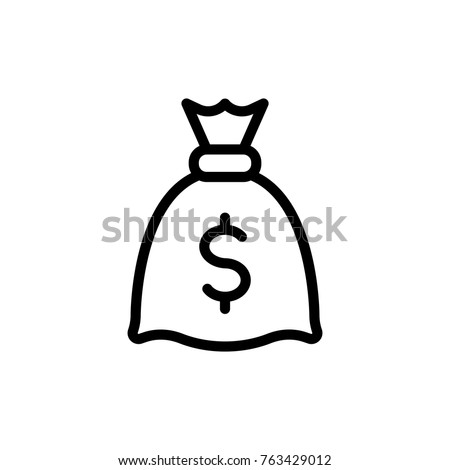 Money bag  line icon. High quality black outline logo for web site design and mobile apps. Vector illustration on a white background.
