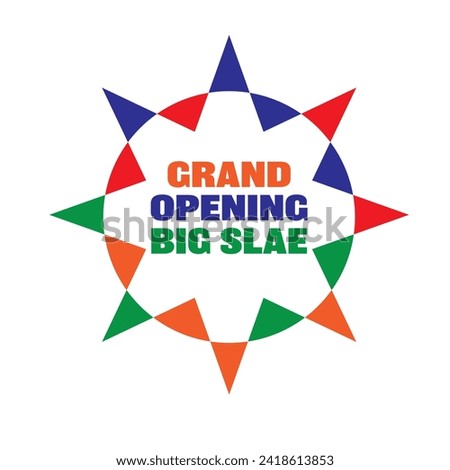  grand opening big sale logo, opening banner with linear scissors. simple lineart style trend modern logotype graphic art design element isolated on white. concept of new business or infrastructure fa
