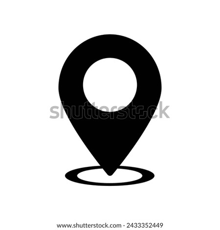 Location icon isolated on white background. Location, navigator, pointer, pin, GPS, place, position, address symbol. Design element for flyer, brochure, app, logo, UI, website. Infographic.