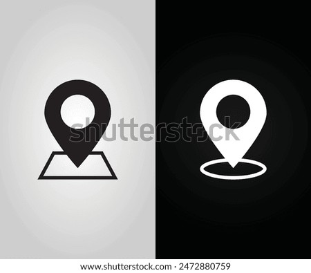 Location icon isolated on white background. Location, navigator, pointer, pin, GPS, place, position, address symbol. Design element for flyer, brochure, app, logo, UI, website. Infographic.
