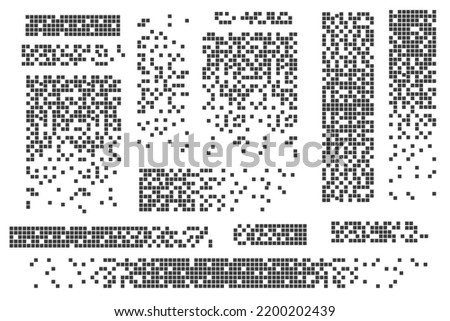 Dissolved filled square dotted vector icon with disintegration effect. Vector rectangle elements are grouped. Isolated on white background.
