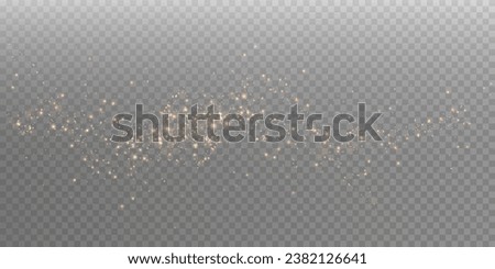 The dust sparks and golden stars shine with special light. Vector sparkles on a transparent background. Christmas light effect. Sparkling magical dust particles.	
