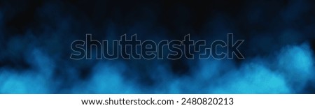 Fog or smoke, blue smog clouds on floor, isolated transparent special effect. Vector illustration, morning fog over land or water surface, magic haze.	