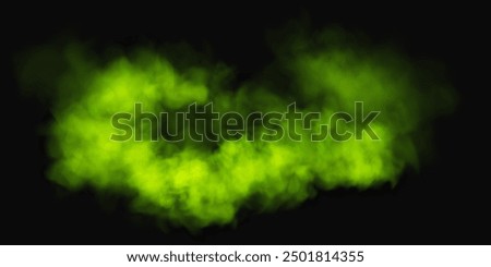 Fog or smoke, green smog clouds on floor, isolated transparent special effect. Vector illustration, morning fog over land or water surface, magic haze.	