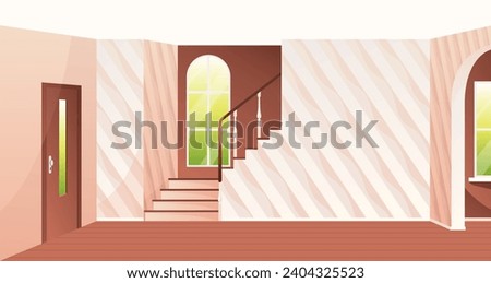 Similar – Image, Stock Photo Hall with staircase in house